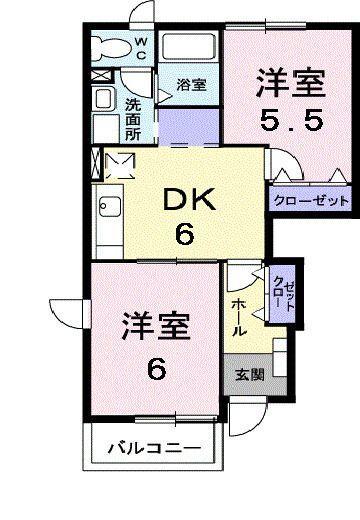 掛川市三俣アパート 間取り図画像