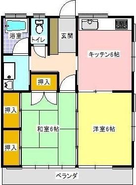 藤枝市大洲アパート 間取り図画像