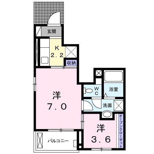 掛川市緑ケ丘アパート 間取り図画像