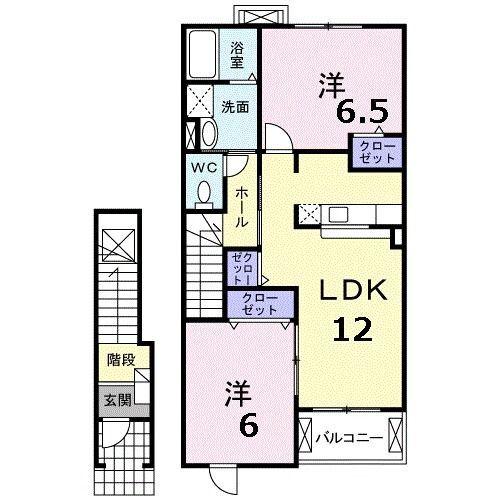 掛川市大池アパート 間取り図画像