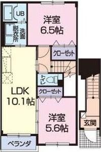 袋井市愛野南アパート 間取り図画像