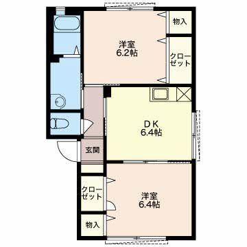 牧之原市静波アパート 間取り図画像