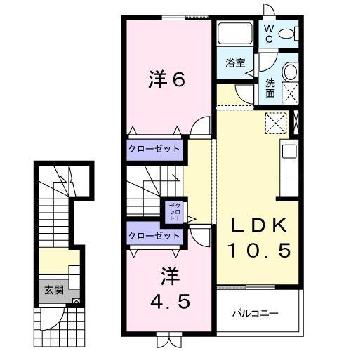 掛川市上西郷アパート 間取り図画像
