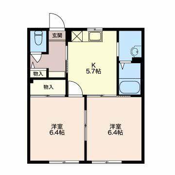 菊川市赤土アパート 間取り図画像
