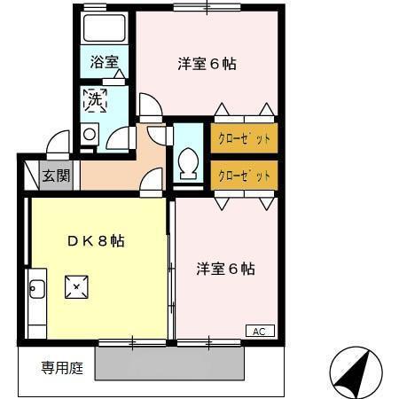 牧之原市坂部アパート 間取り図画像