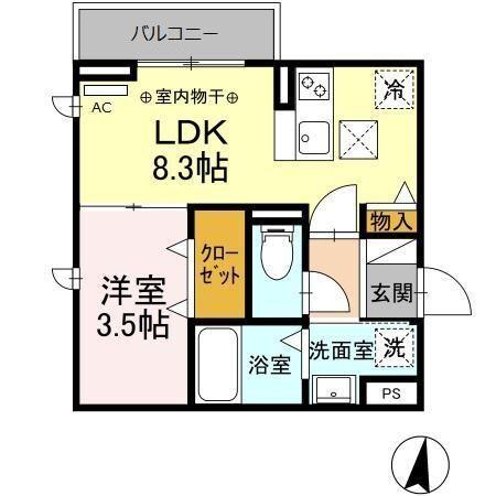 磐田市見付アパート 間取り図画像