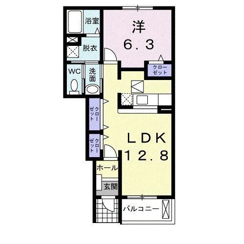 磐田市上大之郷アパート 間取り図画像