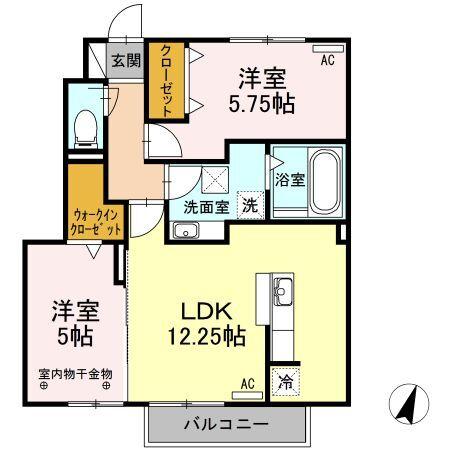 袋井市上山梨アパート 間取り図画像