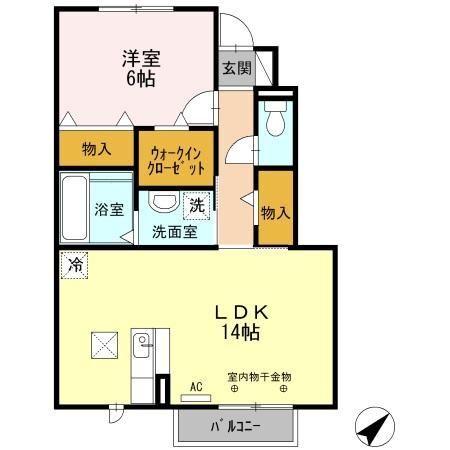 袋井市方丈アパート 間取り図画像