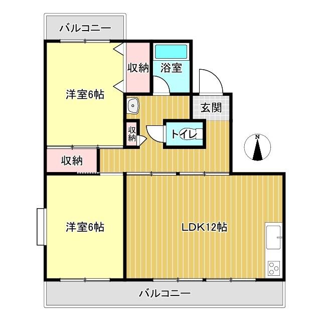 袋井市堀越アパート 間取り図画像