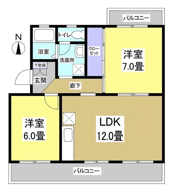 磐田市上本郷アパート 間取り図画像