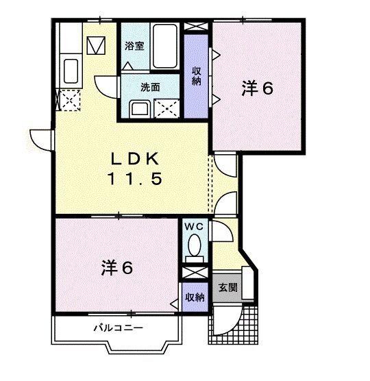 御前崎市白羽アパート 間取り図画像