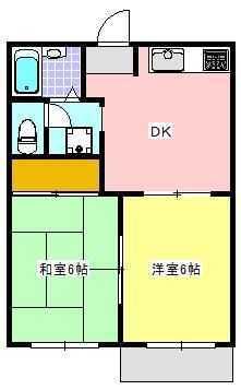 藤枝市高洲アパート 間取り図画像