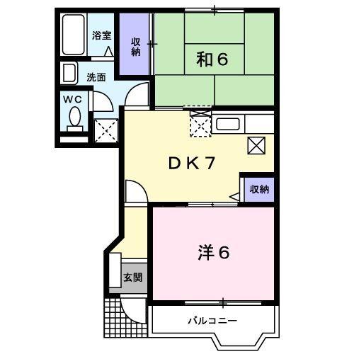 掛川市大池アパート 間取り図画像