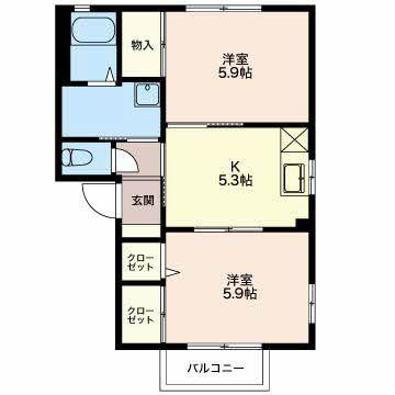 掛川市西大渕アパート 間取り図画像