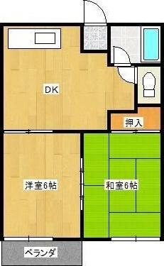 藤枝市高洲アパート 間取り図画像