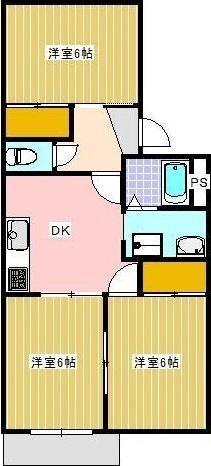 藤枝市高岡アパート 間取り図画像