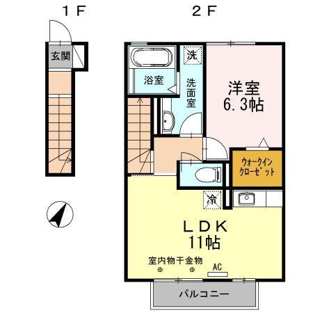 榛原郡吉田町川尻アパート 間取り図画像