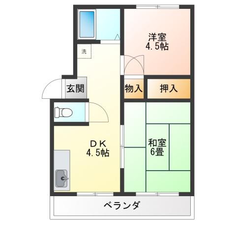 藤枝市高柳アパート 間取り図画像
