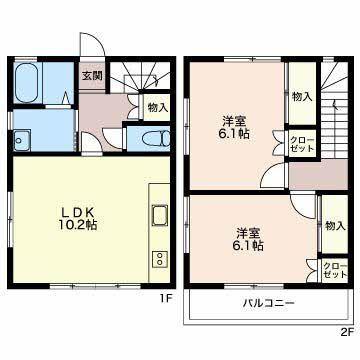 磐田市上大之郷アパート 間取り図画像