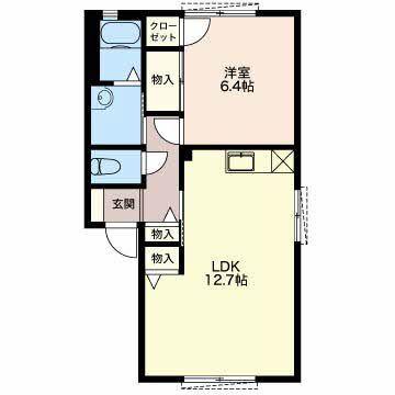 菊川市西方アパート 間取り図画像