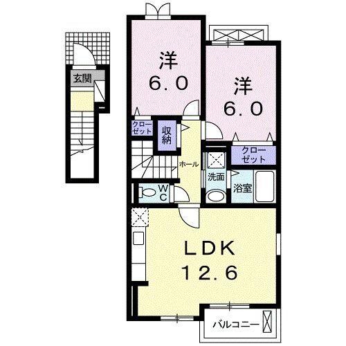 掛川市上張アパート 間取り図画像