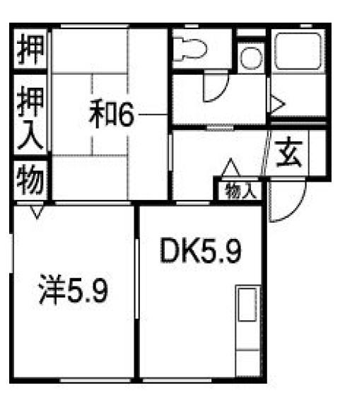 御前崎市池新田アパート 間取り図画像