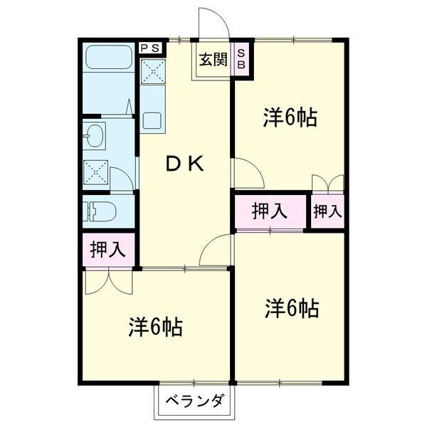 掛川市下垂木アパート 間取り図画像