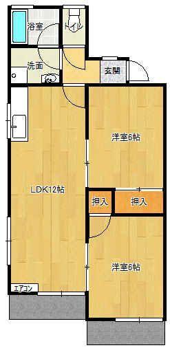 磐田市上岡田アパート 間取り図画像