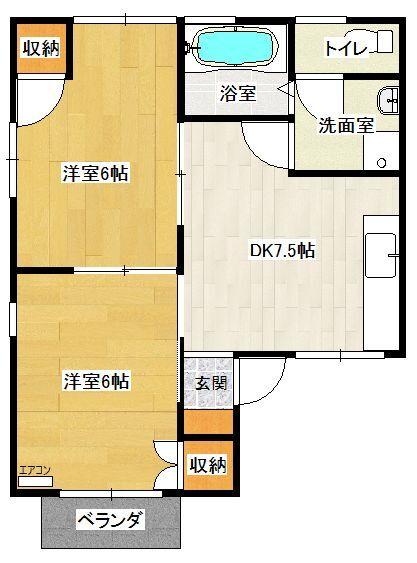 磐田市二之宮東アパート 間取り図画像