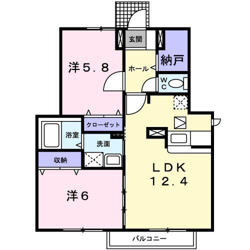 菊川市下平川アパート 間取り図画像
