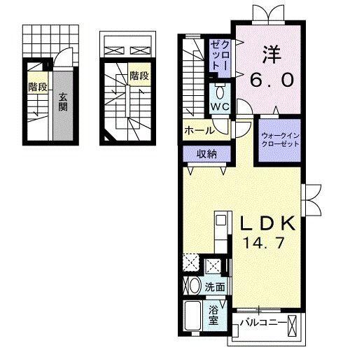 焼津市柳新屋アパート 間取り図画像