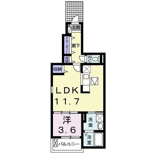 掛川市大池アパート 間取り図画像