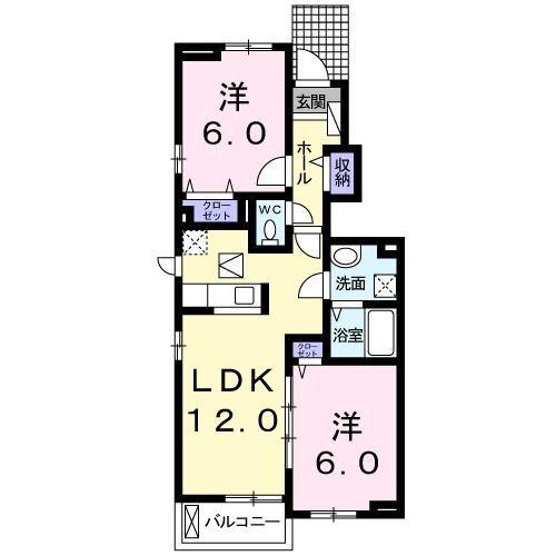 菊川市下平川アパート 間取り図画像