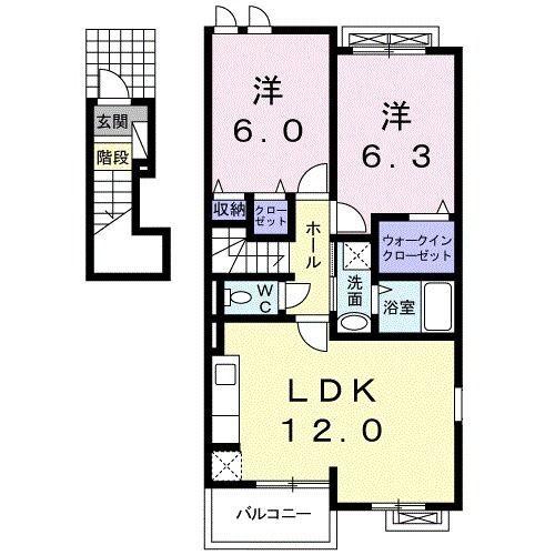 袋井市村松アパート 間取り図画像
