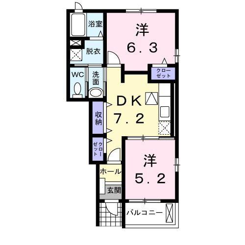 掛川市杉谷南アパート 間取り図画像