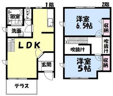 焼津市下小田中町アパート 間取り図画像