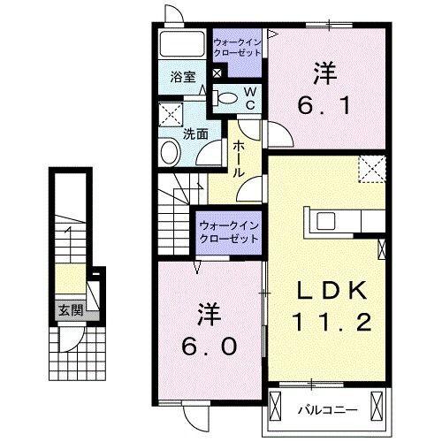 掛川市大池アパート 間取り図画像