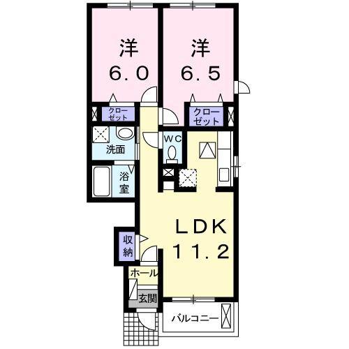袋井市土橋アパート 間取り図画像