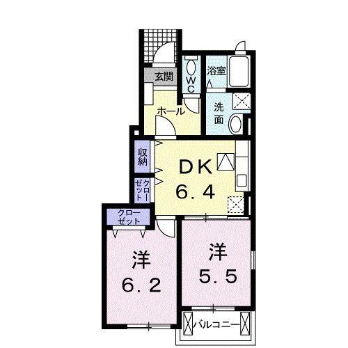 袋井市下山梨アパート 間取り図画像