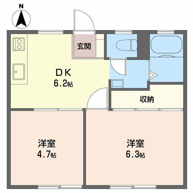 掛川市大坂アパート 間取り図画像