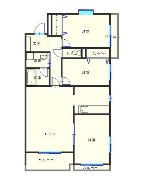 掛川市亀の甲アパート 間取り図画像