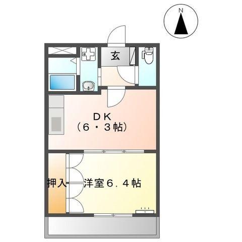 磐田市明ケ島原アパート 間取り図画像