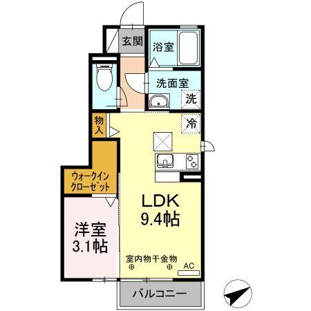 掛川市下垂木アパート 間取り図画像