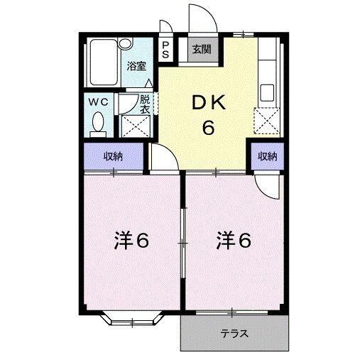 藤枝市下藪田アパート 間取り図画像