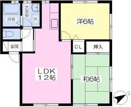 藤枝市上藪田アパート 間取り図画像