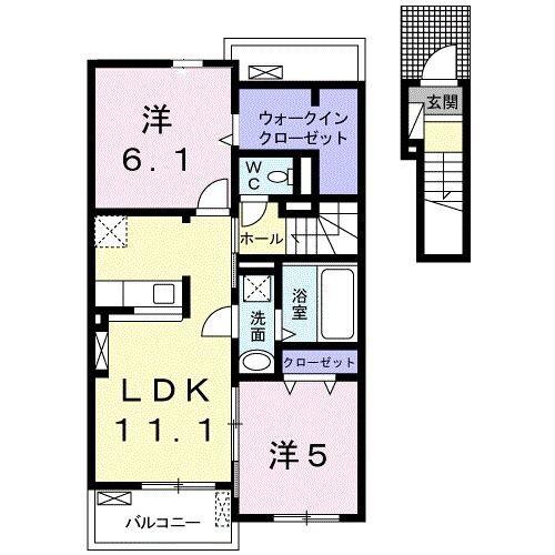 菊川市加茂アパート 間取り図画像