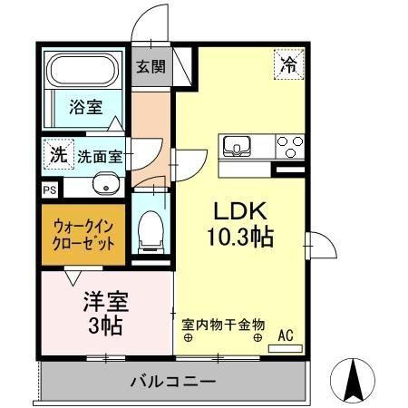 掛川市弥生町アパート 間取り図画像