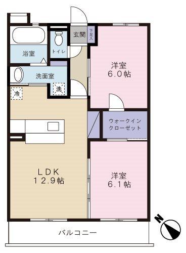 菊川市吉沢アパート 間取り図画像
