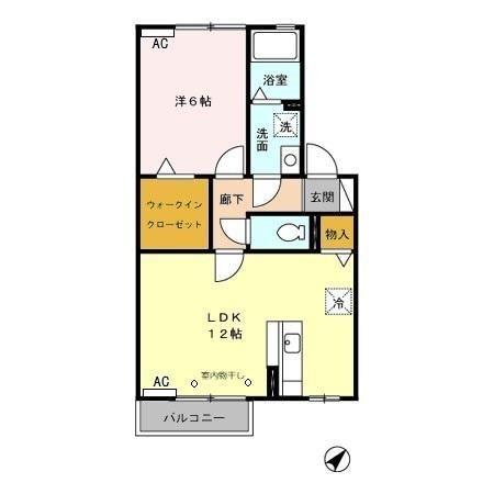 袋井市愛野南アパート 間取り図画像
